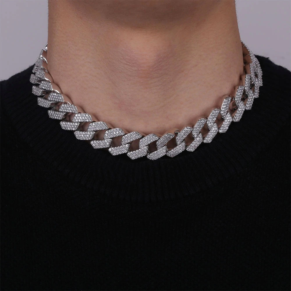 curb cuban link 20mm necklace chain fully iced custom clasp diamond ifandco