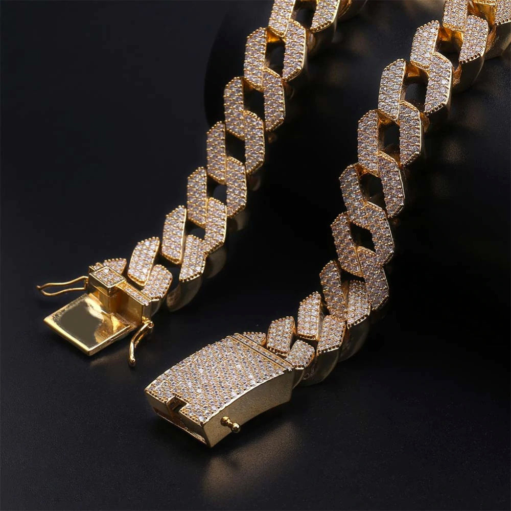 curb cuban link 20mm necklace chain fully iced custom clasp diamond ifandco