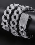 curb cuban link 20mm necklace chain fully iced custom clasp diamond ifandco