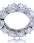 fully iced laced up one row halo ring seen on travis scott gemstone new bling vvs