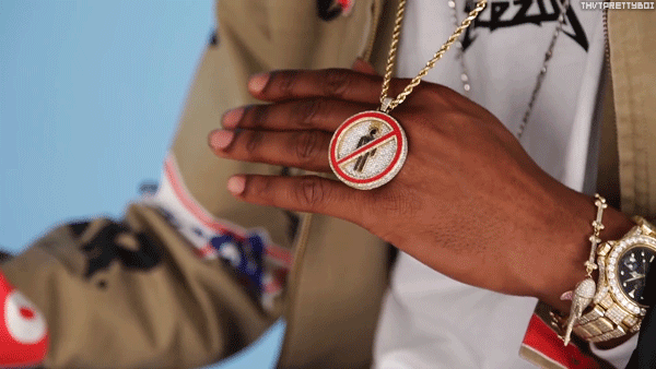travis scott laflame no bystanders chain necklace pendant astroworld