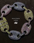 Iced out gucci link mariner link bracelet 18mm Multi-colored