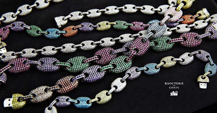 Gucci link bracelet chain necklace diamond