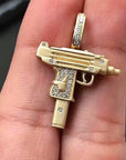 micro uzi pendant necklace chain diamond cuban link
