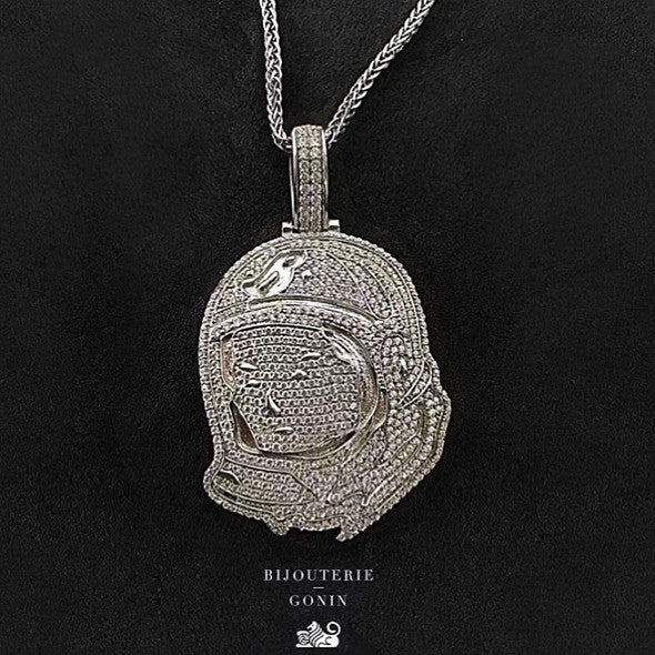 BBC Billionaire Boys Club astronaut pendant necklace chain silver