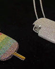 Icecream bar pendant necklace chain full diamond