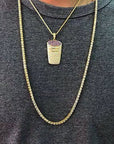 Purple drink pendant necklace chain 