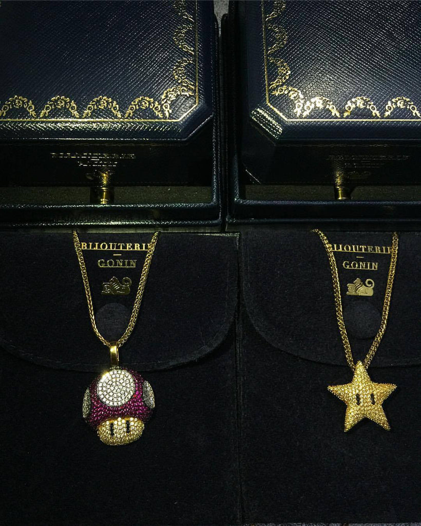 mario star mushroom necklace 