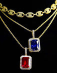 gucci link 9mm chain gemstone pendant necklace chain 
