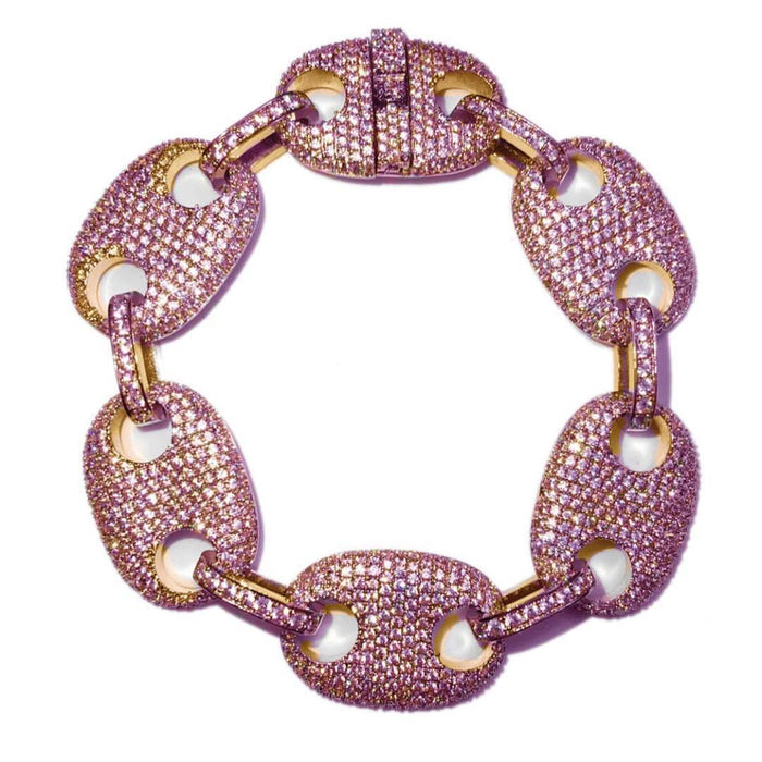 gucci link bracelet rose gold pink