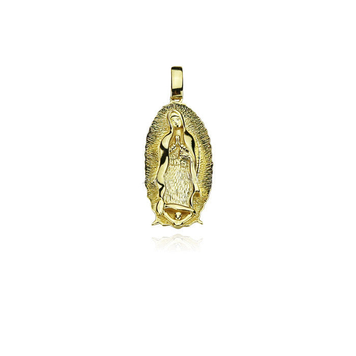 Virgin mary lady of guadalupe pendant gold necklace