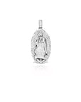 lady of guadalupe virgin mary full iced diamonds pendant silver