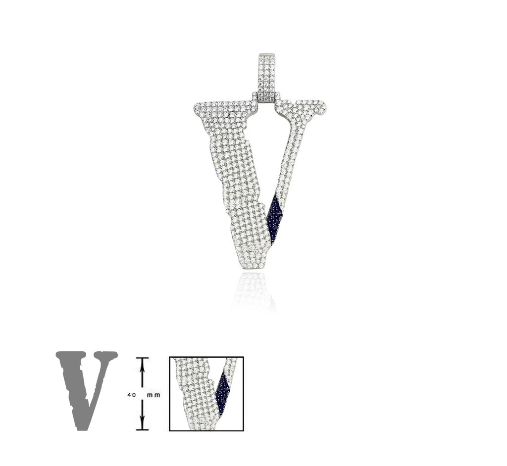 lil uzi VLONE V diamond pendant necklace chain ifadnco