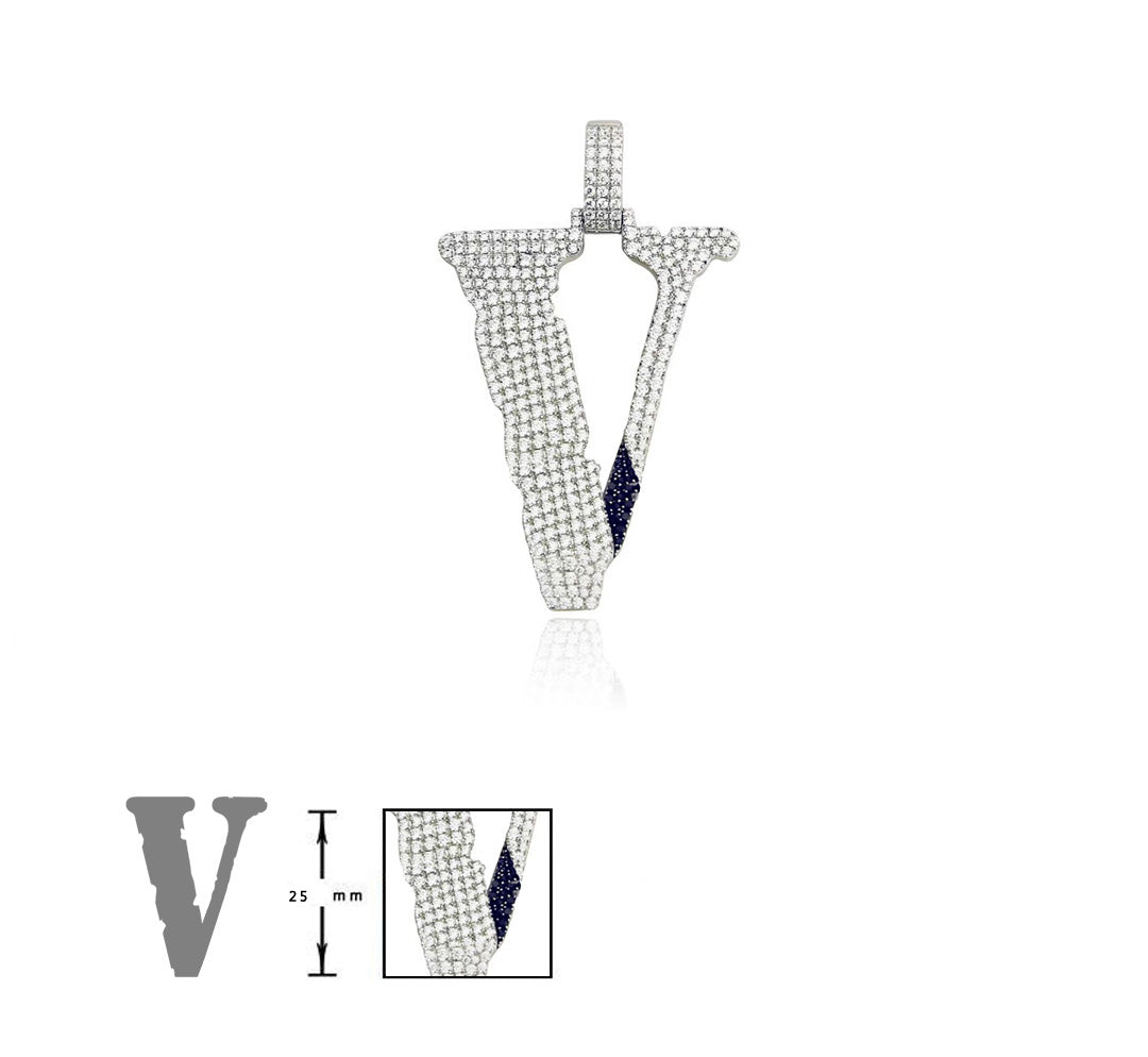 lil uzi VLONE V diamond pendant necklace chain ifadnco playboi carti ian connor 
