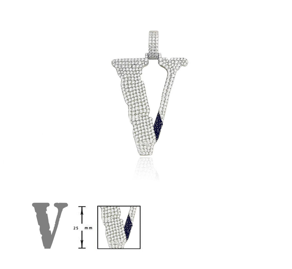 lil uzi VLONE V diamond pendant necklace chain ifadnco playboi carti ian connor 