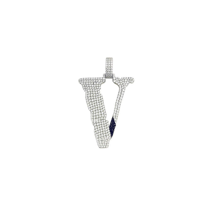 lil uzi VLONE V diamond pendant necklace chain ifadnco playboi carti ian connor 
