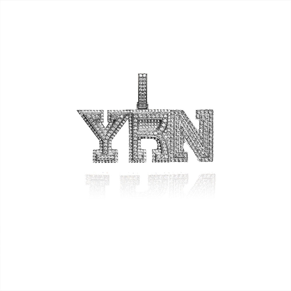 Migo yung rich nation logo pendant necklace chain vvs diamond offset quavo takeoff ifandco custom jewelry