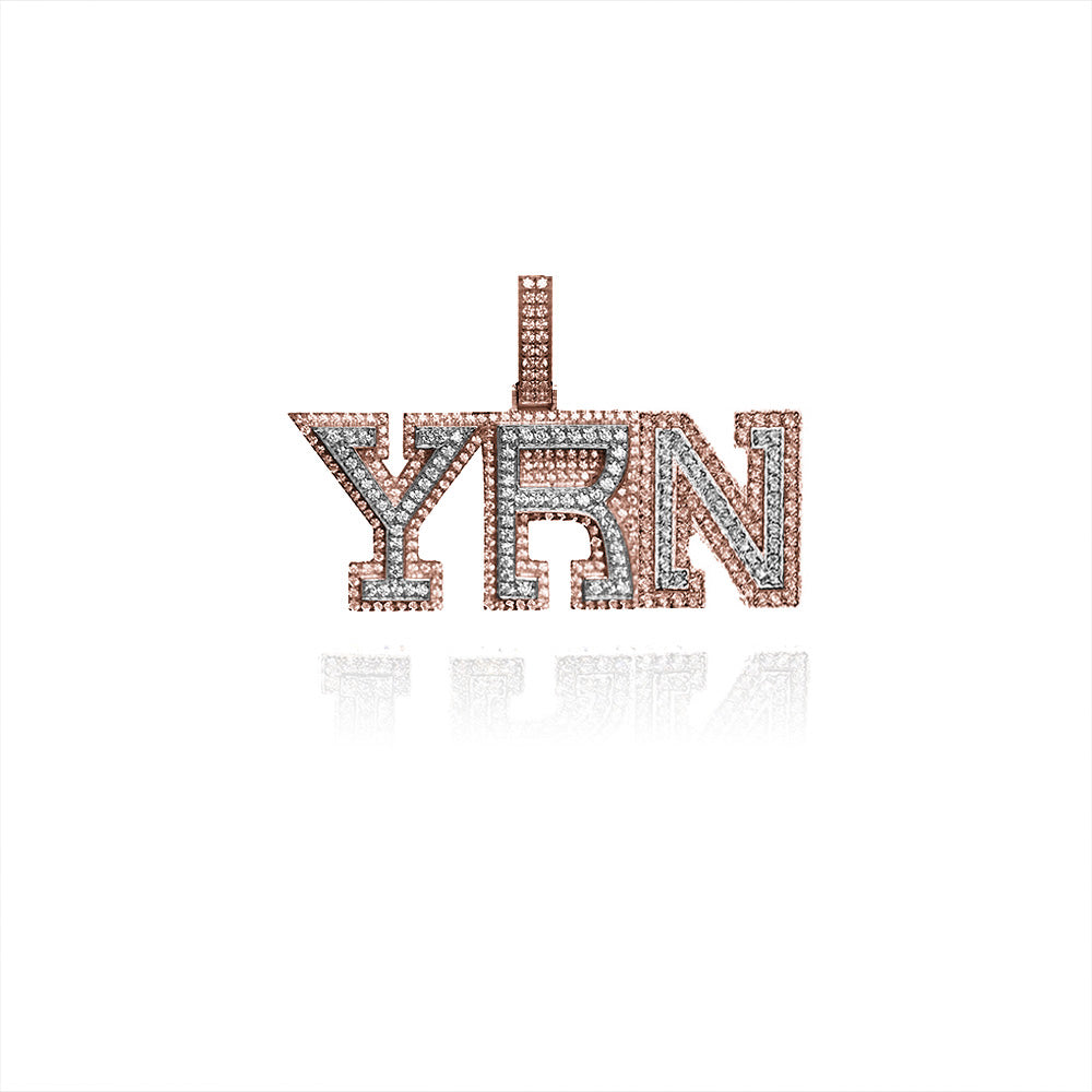 Migo yung rich nation logo pendant necklace chain vvs diamond offset quavo takeoff ifandco custom jewelry
